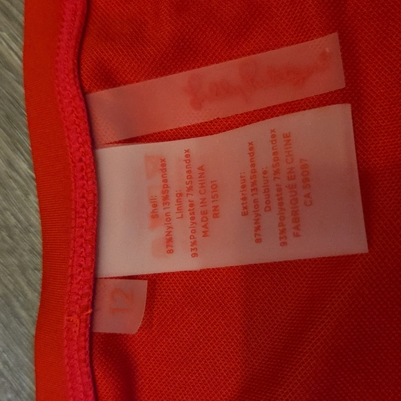 Lilly Pulitzer Red High Wasted Swim Bottoms 12 - Picture 3 of 5